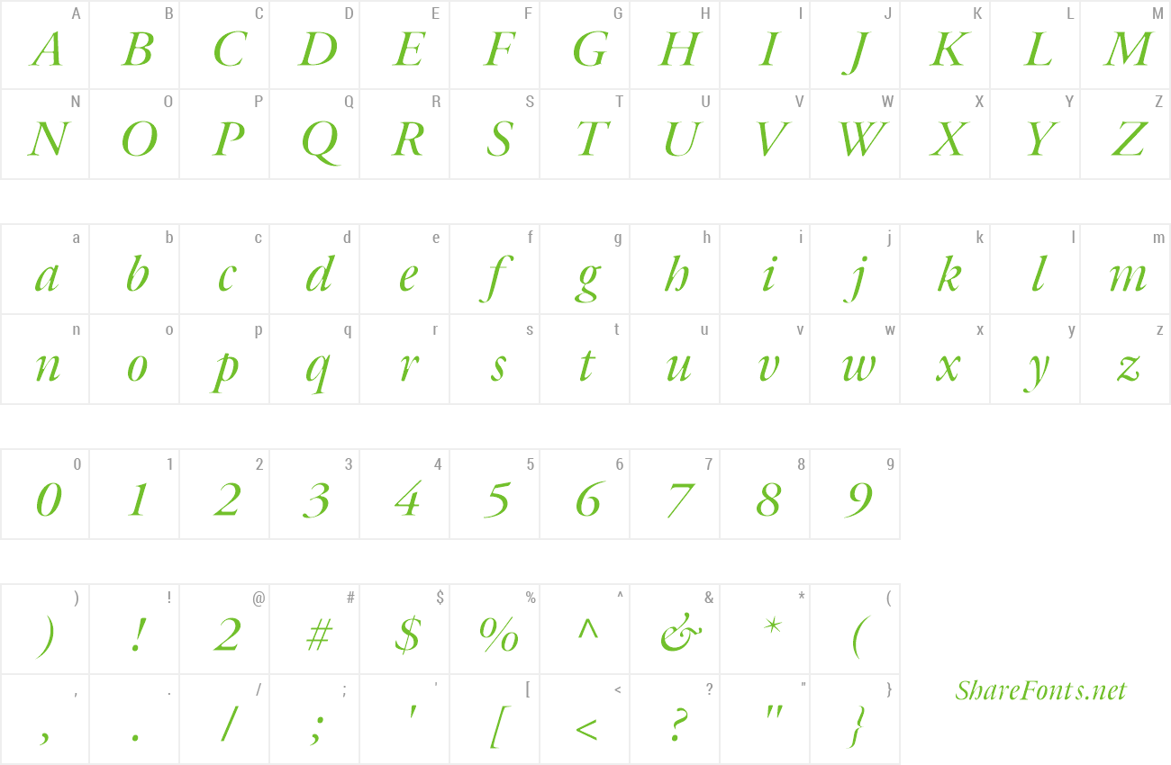 Font Bulgarian Garamond Italic preview